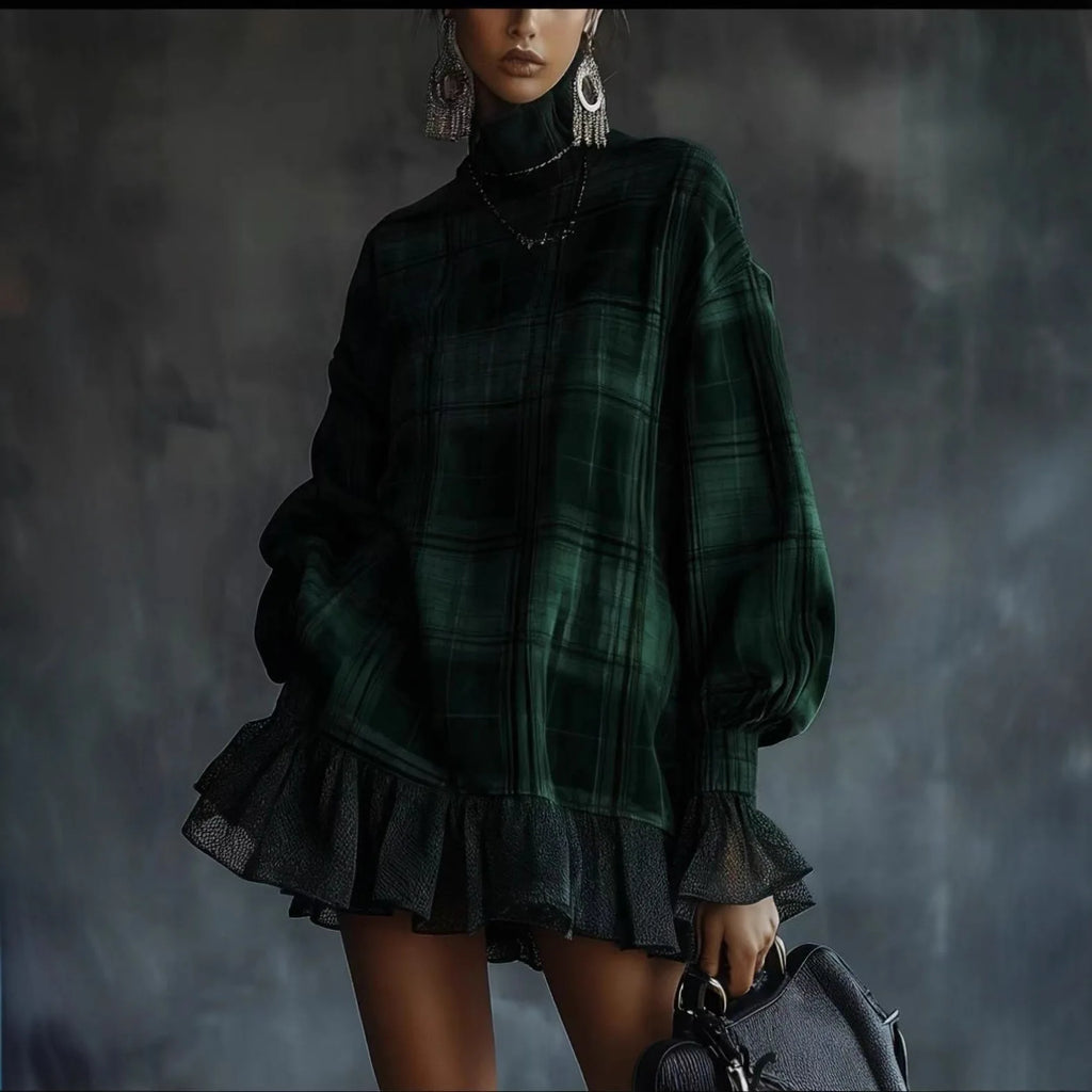 Vestito Plaid Ruffle
