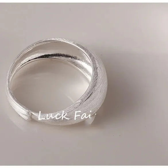 925 Sterling Silver Rings For Women Men Fine Jewelry Finger Adjustable Open Oval Shinning Ring For Party Birthday Gift