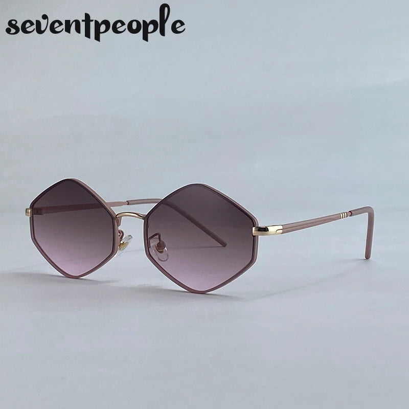 Vintage Steampunk Polygon Sunglasses Women 2025 Luxury Brand Classic Hexagon Sun Glasses Trendy Driving Shades For Ladies UV400