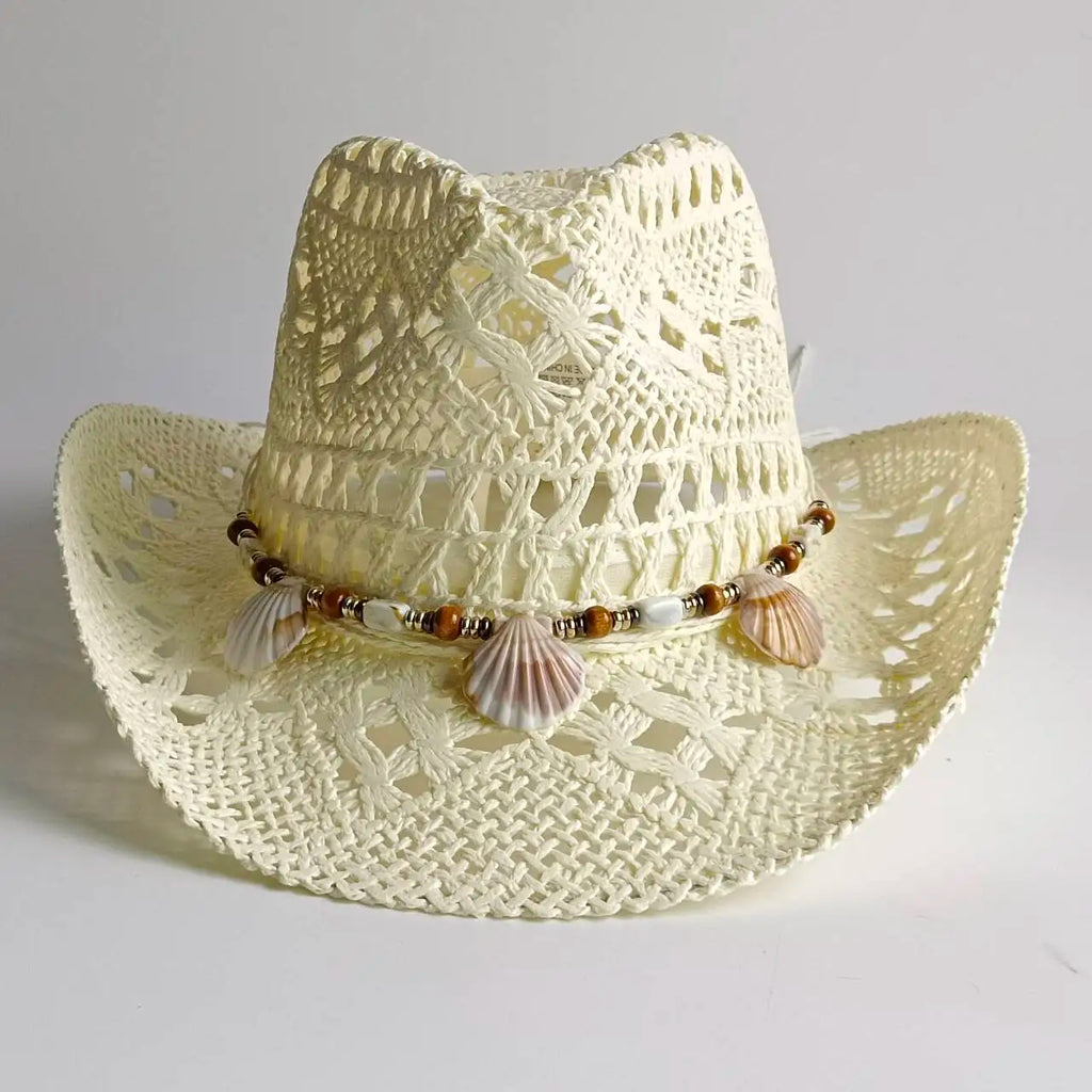 Cappello Di Paglia Con Conchiglie