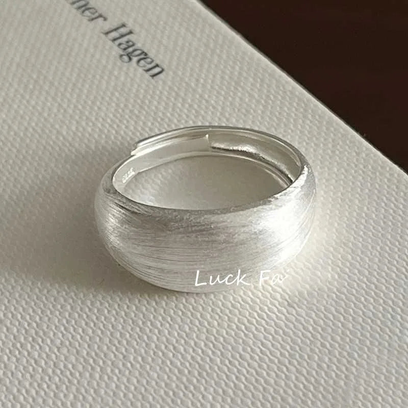 925 Sterling Silver Rings For Women Men Fine Jewelry Finger Adjustable Open Oval Shinning Ring For Party Birthday Gift