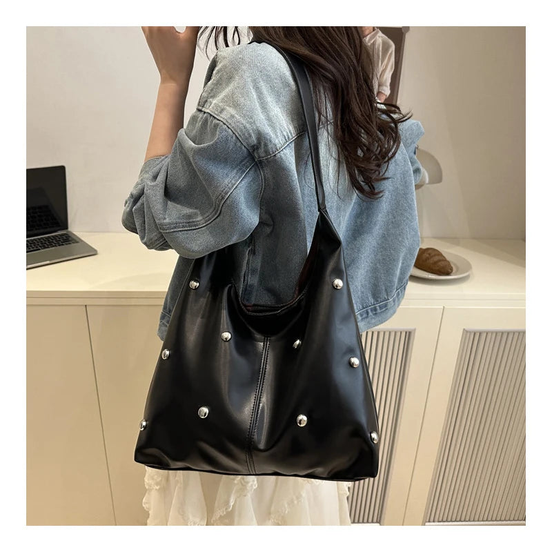 High-quality Large-capacity Bag for Women New 2025 College Student Single-shoulder Bag Classes Niche Design Commuting Tote Bag