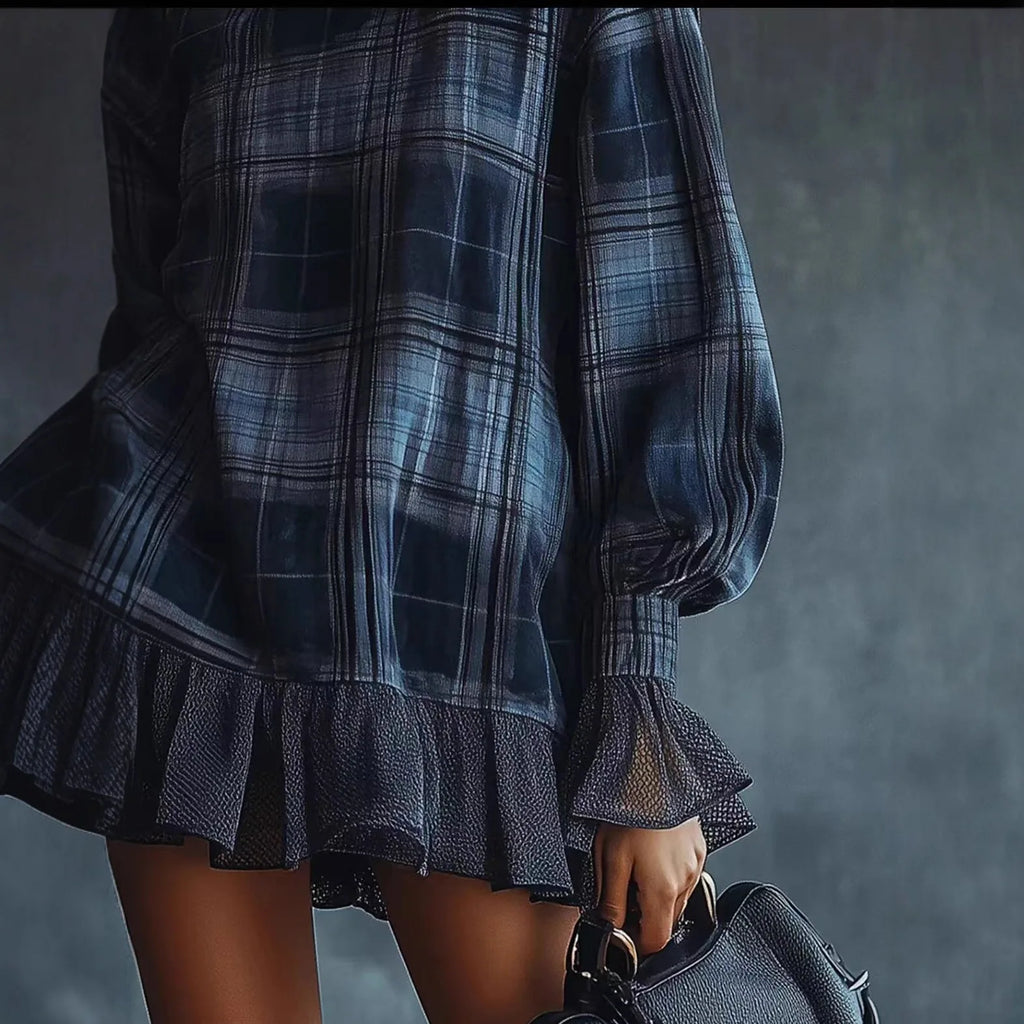 Vestito Plaid Ruffle