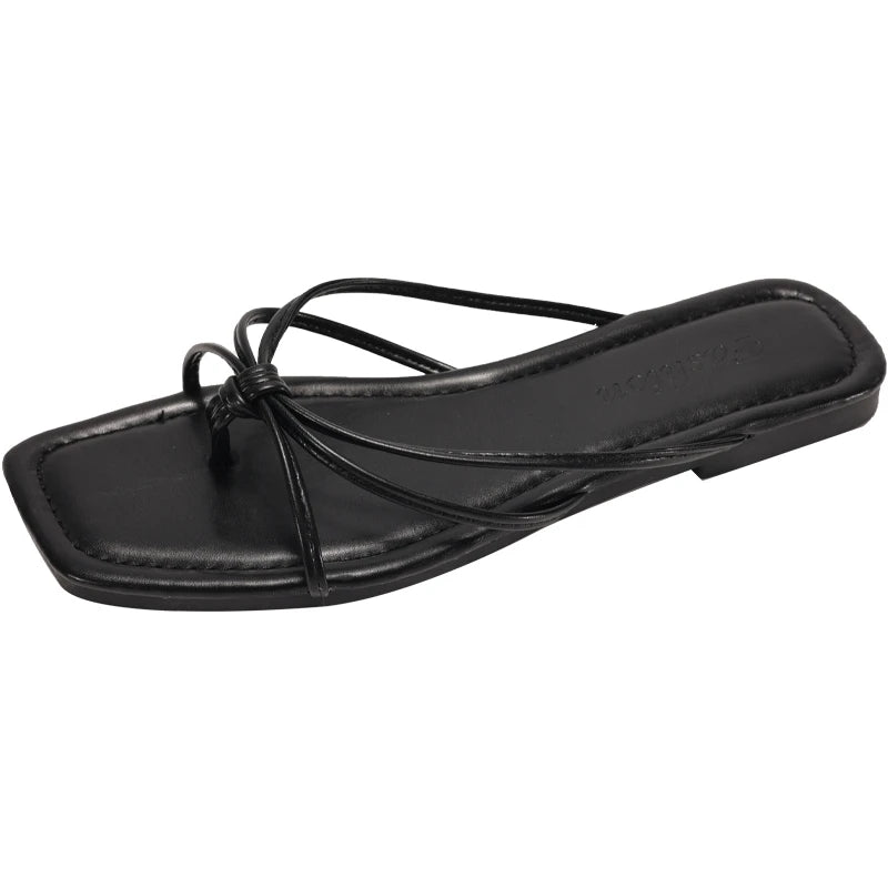 Sandals Women Summer New 2025 Version Clip Toe Flip Flops Outdoor Fashion Flat Casual Non-slip Sandals Female Beach Mules
