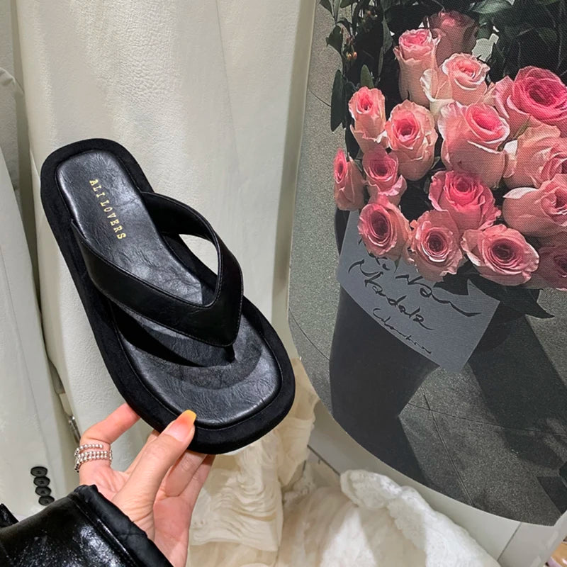 Summer Women Casual Clip Toe Slippers Comfort Platform Flats Beach Vacation Slides Flip Flops Shoes Zapatos De Mujer