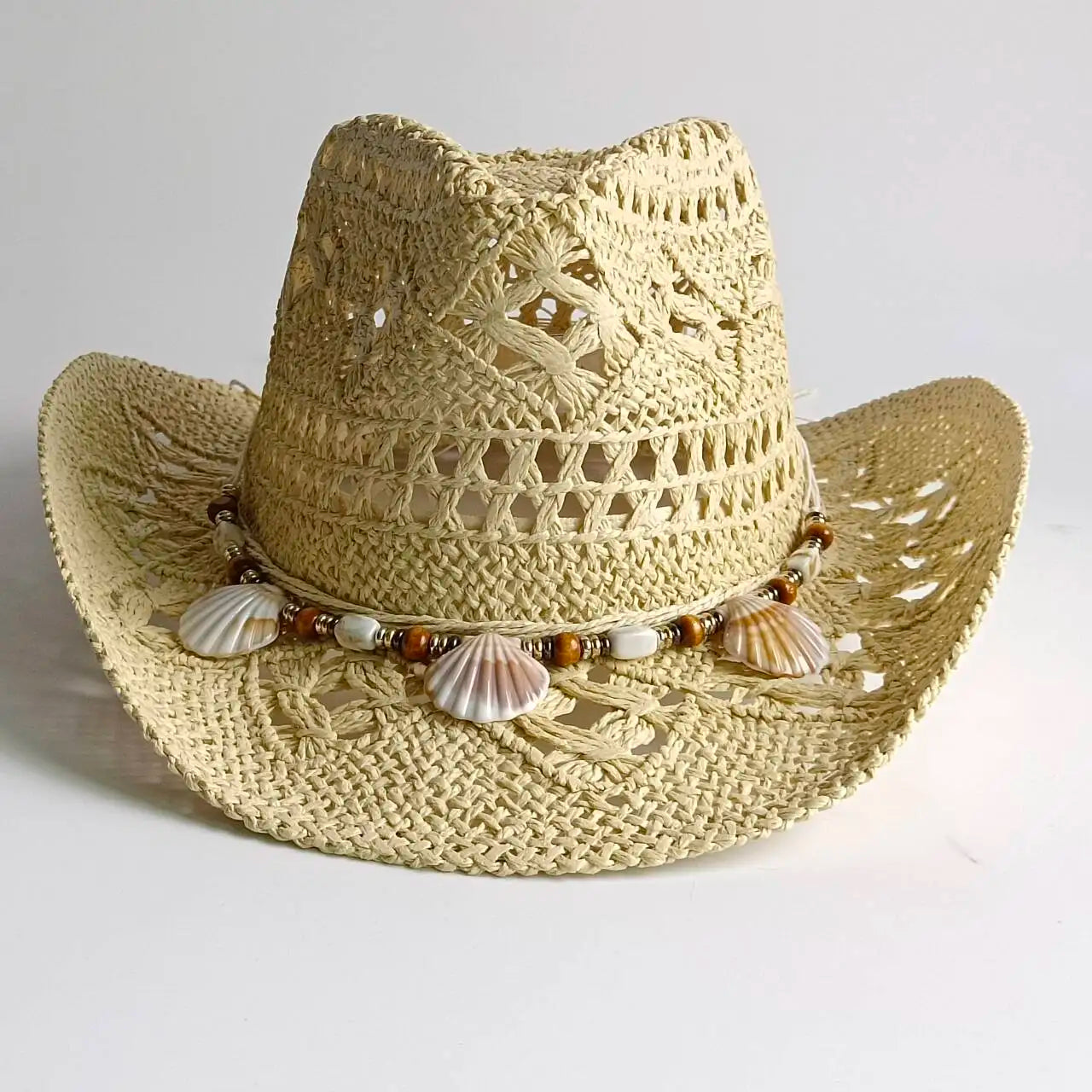 Cappello Di Paglia Con Conchiglie