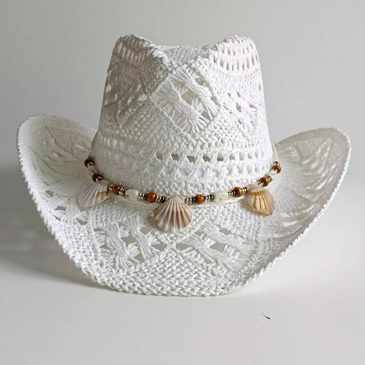 Cappello Di Paglia Con Conchiglie