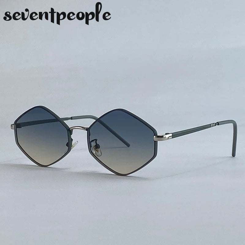 Vintage Steampunk Polygon Sunglasses Women 2025 Luxury Brand Classic Hexagon Sun Glasses Trendy Driving Shades For Ladies UV400