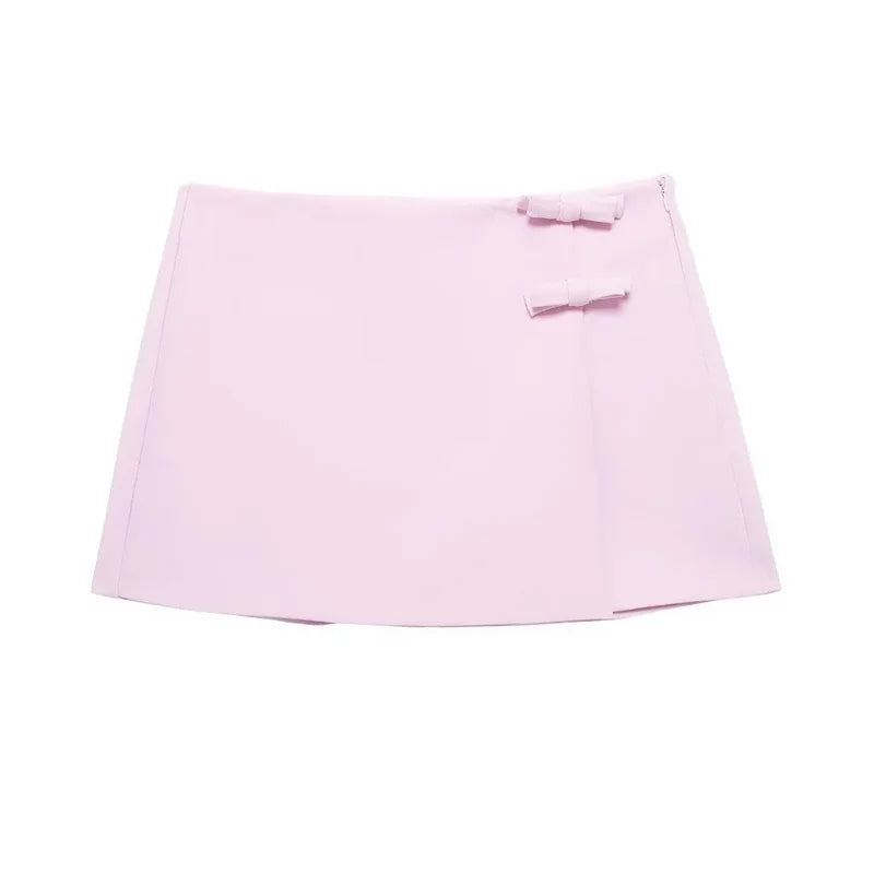 MUJER 2025 Off Shoulder Halter Top Female Pink White Crop Top Women Bow Cut Out Sleeveless Backless Top Woman Sexy Summer Tops