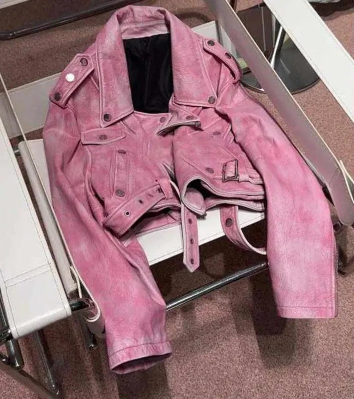 Giacca Di Pelle Pink