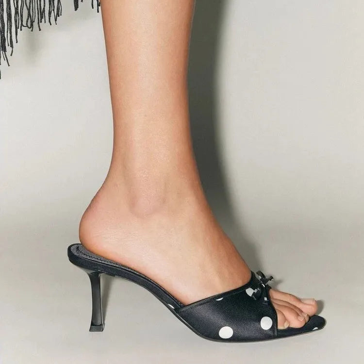 Sexy Pointed Toe Mule High Heels Women Slipper Fashion Mixed Color Slip On Slides Summer Party Stripper Sandal Shoes